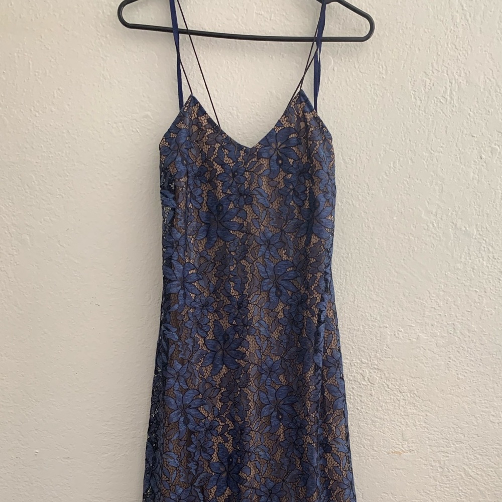 Anthropologie blue lace dress
